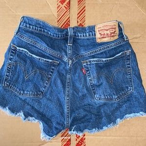 Levi distressed jean shorts